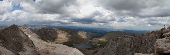 Panorama from the summit of Mt Evans, CO, looking North across Summit Lake
