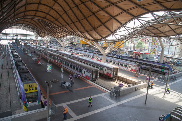 Long distance trains at Southern Cross Station